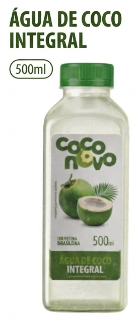 Água de coco integral Coconovo garrafa 500ml