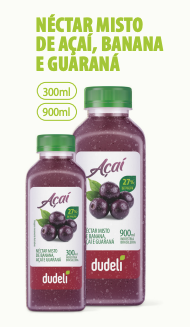 Néctar misto de açaí, banana e guaraná Dudeli