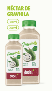 Néctar de graviola Dudeli em garrafas 300ml e 900ml
